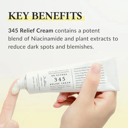 345 Relief Cream Korean Dr.Althea Antioxidant Relief Cream Soothing Hydrating Repair Clean Acne for Oily Skin Care
